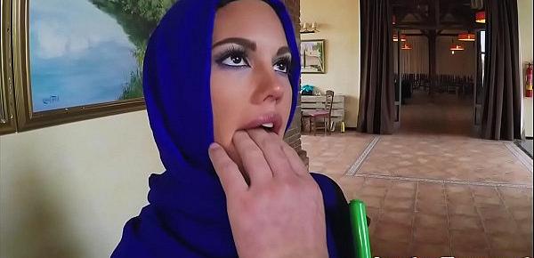  Arabic babe gets doggystyled for cash
